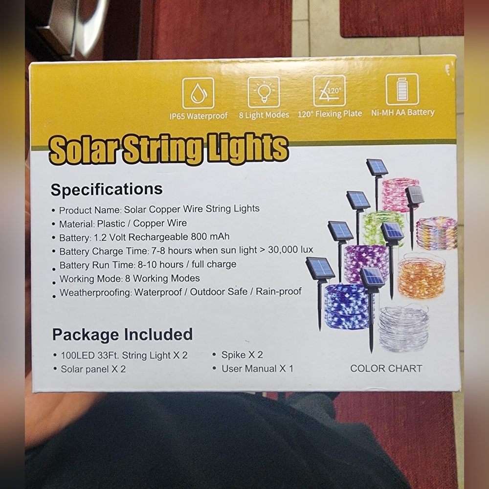 Brightown Solar String Light 2pack 100 LED - Picture 6 of 6